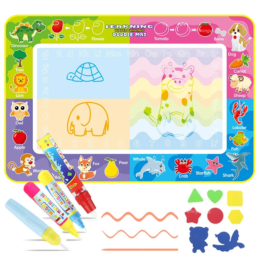 

150X100Cm Magic Water Drawing Mat For Kids Coloring Doodle Mat With Magic Pens Painting Board
