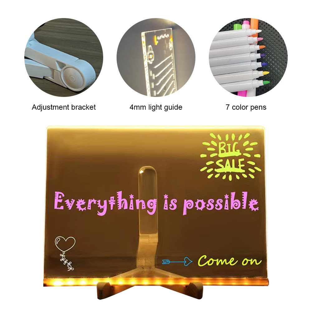 

Light Up Dry Erase Board Led Letter Message Board With 7 Colorful Pens With Light Acrylic Drawing