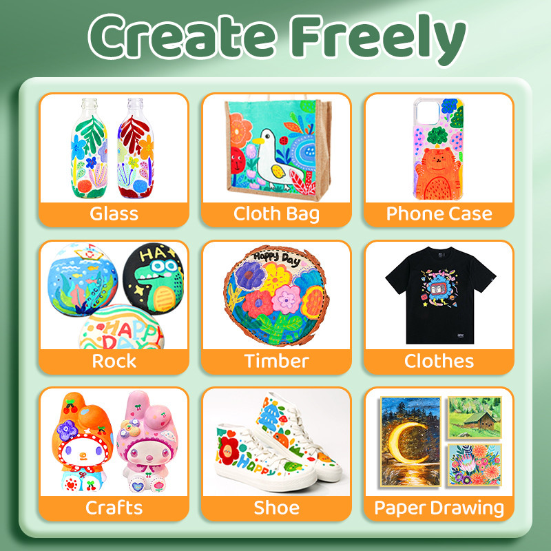 

Acrylic Paint Set 12/18/24 Colors 5Ml/0.17Oz,Water-Proof Portable Art Rich Pigments For Dly