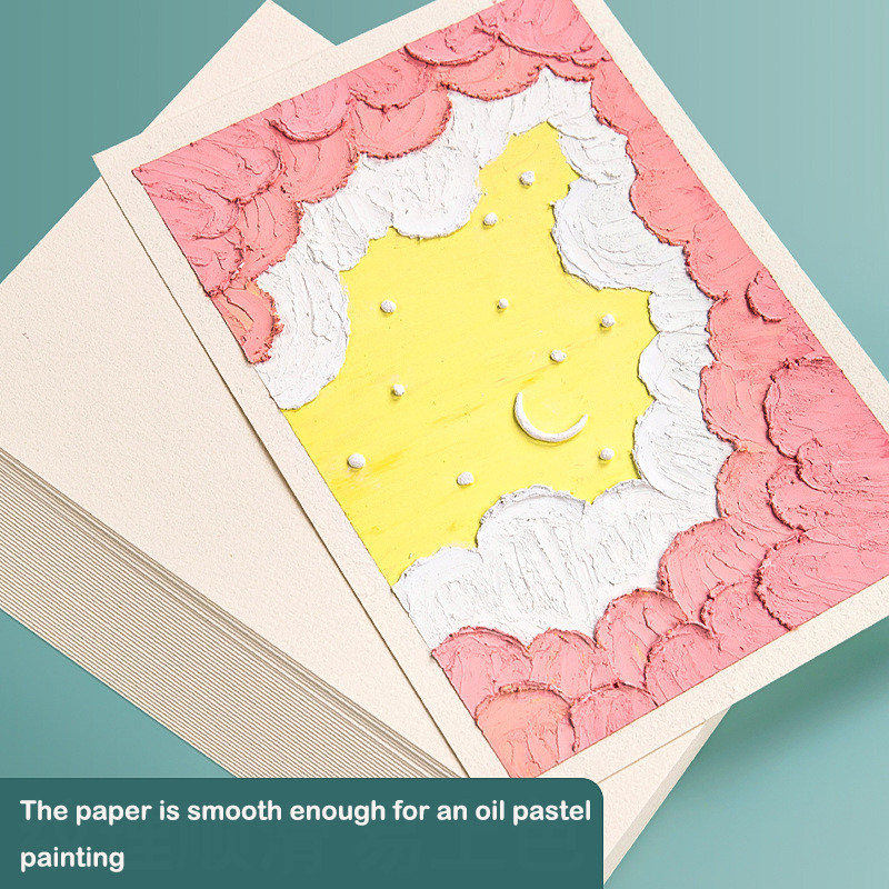 

50 Sheets Art Supplies Oil Pastel Paper 200Gsm Chalk Coloring Crayons Painting Books Acid Free