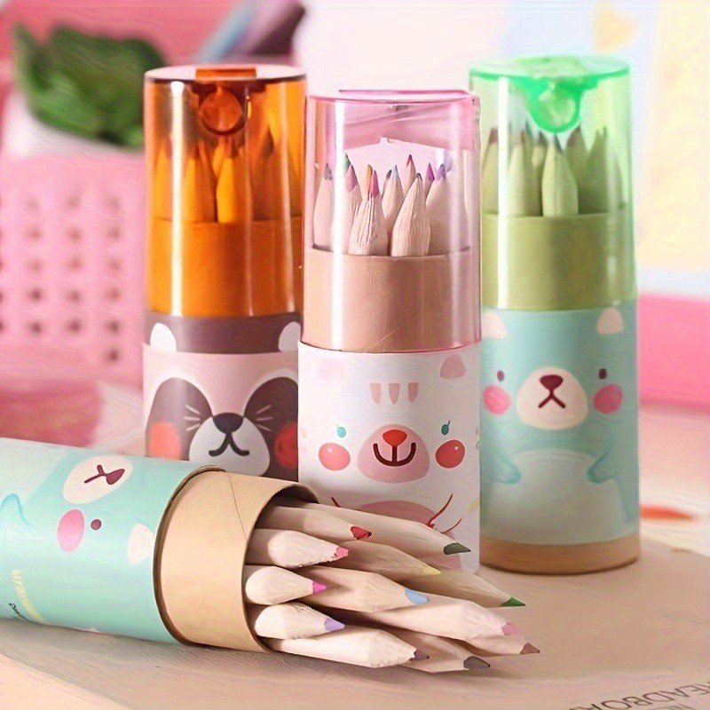 

12Pcs/Box Children'S Colore Pencil Set Crayons Cute Korean Stationery Drawing Art Tool Professional