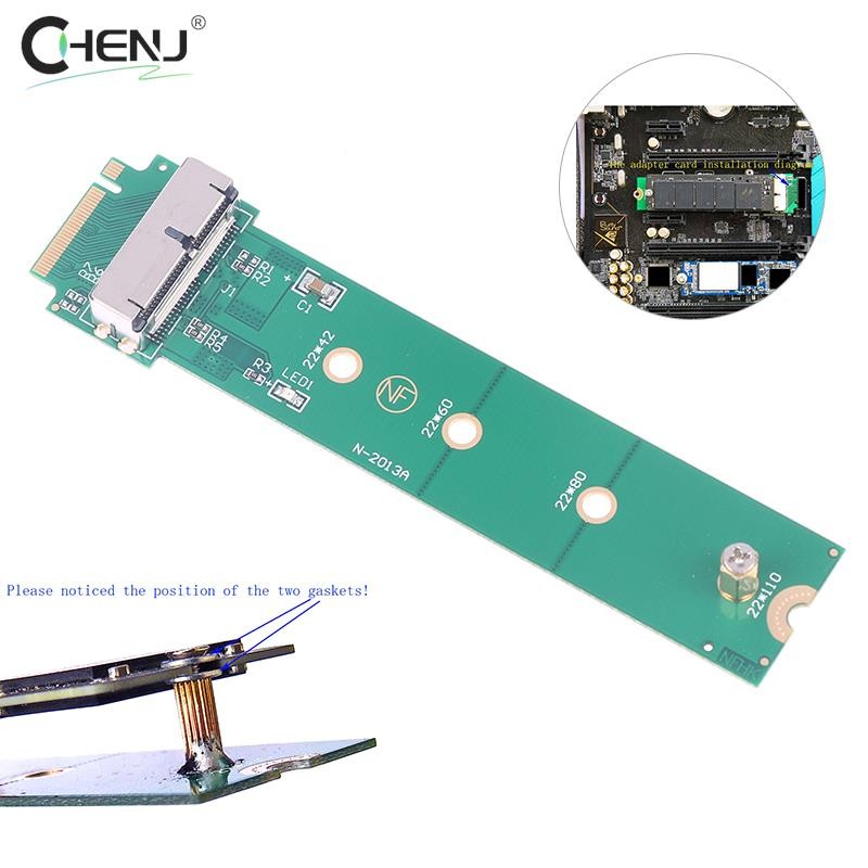 High Quality For MacBook Air Pro 12+16 Pins SSD To M.2 Key M (NGFF) PCI-e Adapter Converter Card For
