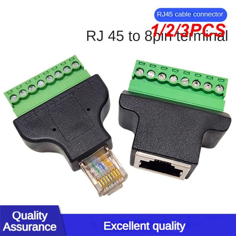 1/2/3PCS Female to Screw Terminal 8 Pin Connector Ethernet Cable Extender Adapter Computer Related C