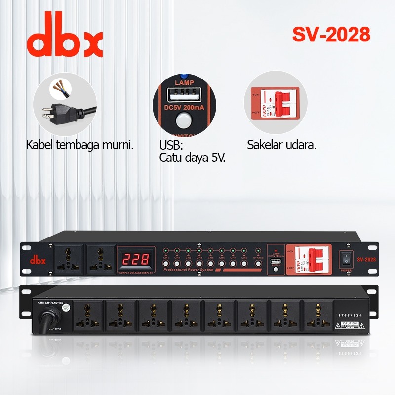 power dbx SV-108/SV-208/SV-2028,power sequencer,power distributor,power squenser dbx,Effective