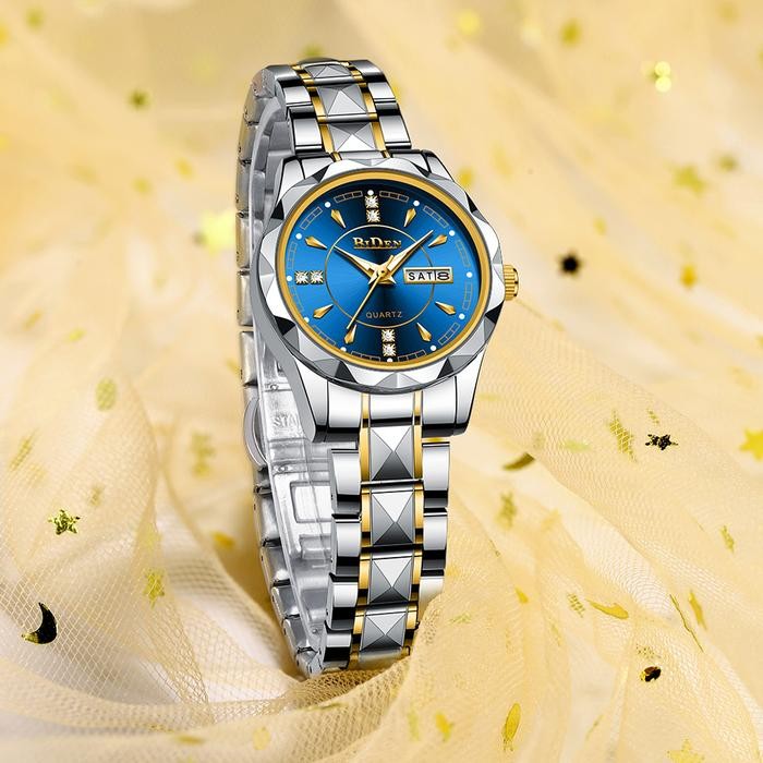 Femmora- Biden Jam Tangan Wanita Anti Air Original Stainless Steel Kalender Jam Tangan Cewek