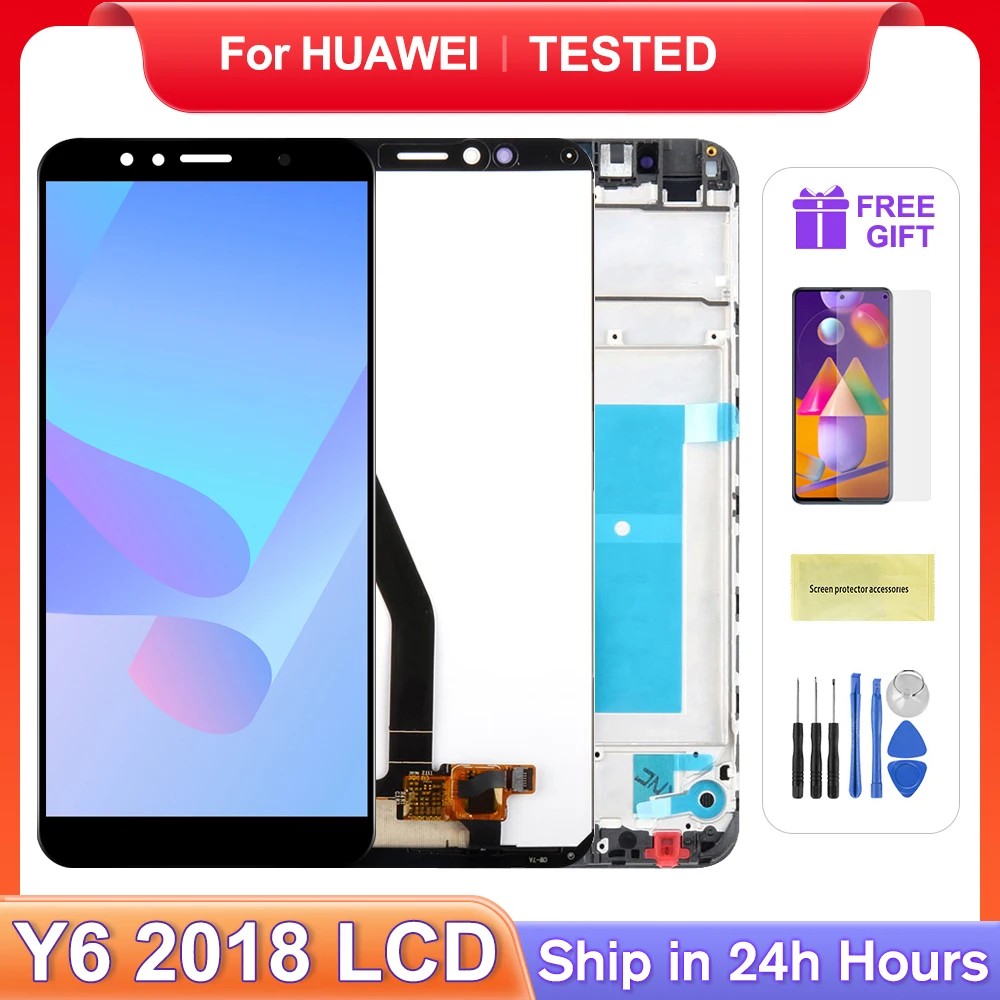 For HUAWEI 5.7''Y6 2018 For  Y6 Prime 2018 ATU-L11 LX3 L21 L22 LCD Display Touch Screen Digitizer As