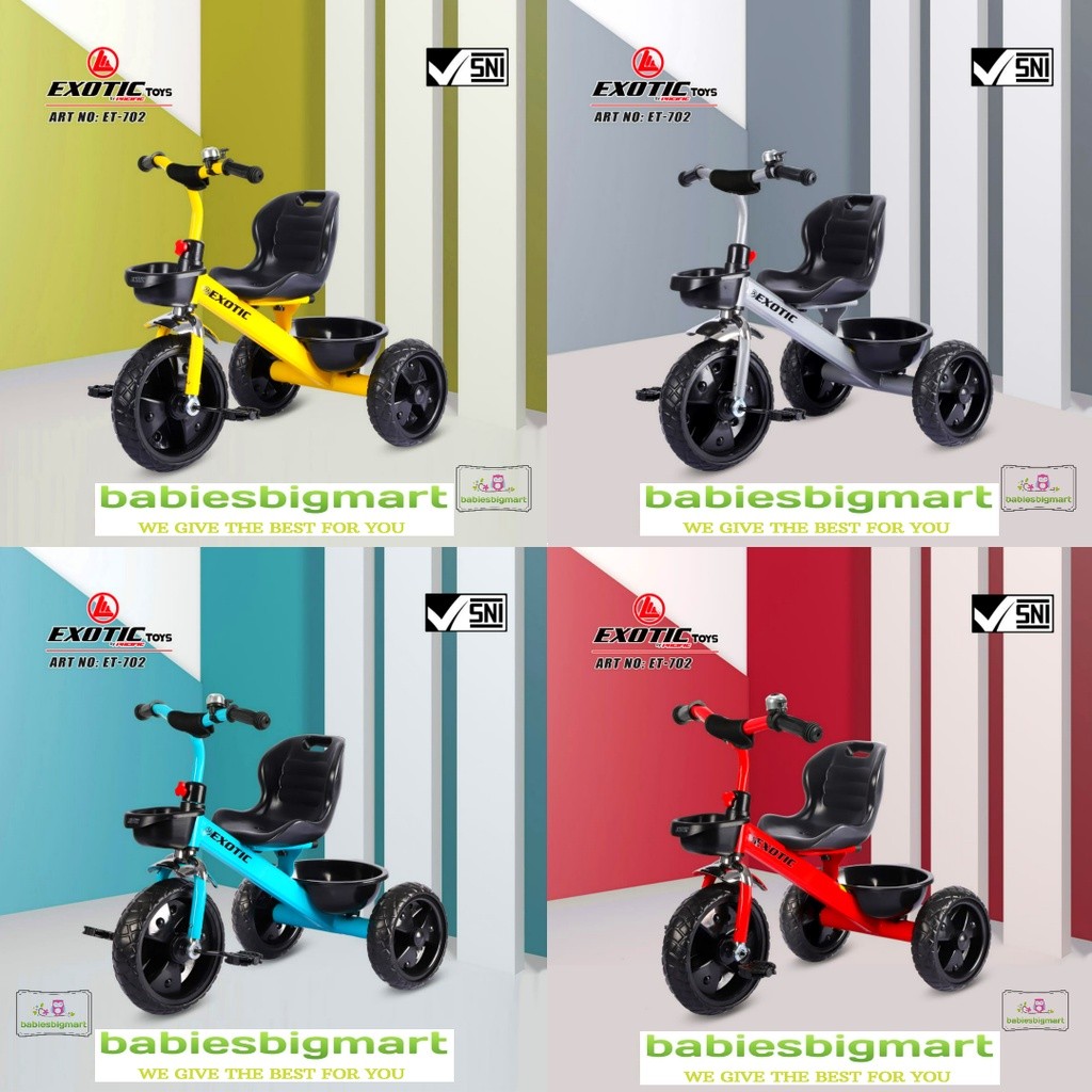 SEPEDA ANAK RODA 3 TIGA TRICYCLE EXOTIC AVIATOR ET 702 Pacific PC 515 / AT 101 / AT 109 / AT 251 /