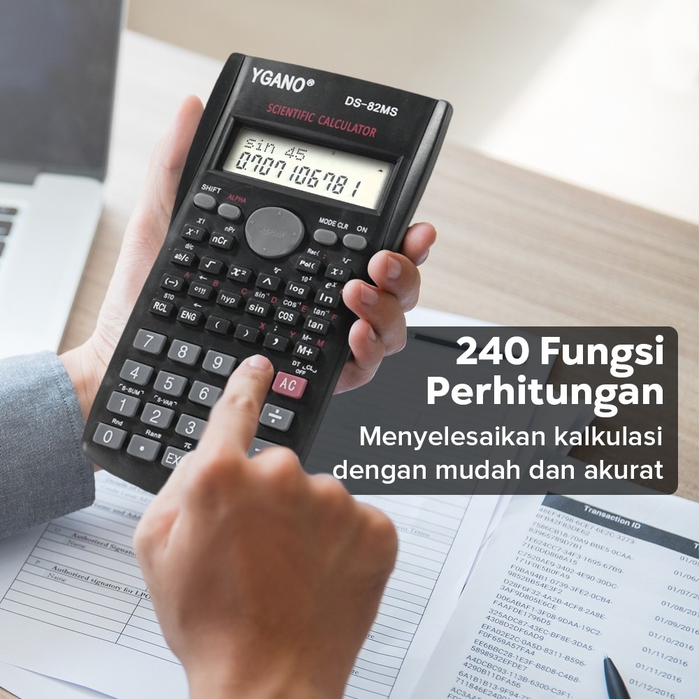 

[READY] YGANO Kalkulator Elektronik Scientific Calculator - DS-82MS - Black