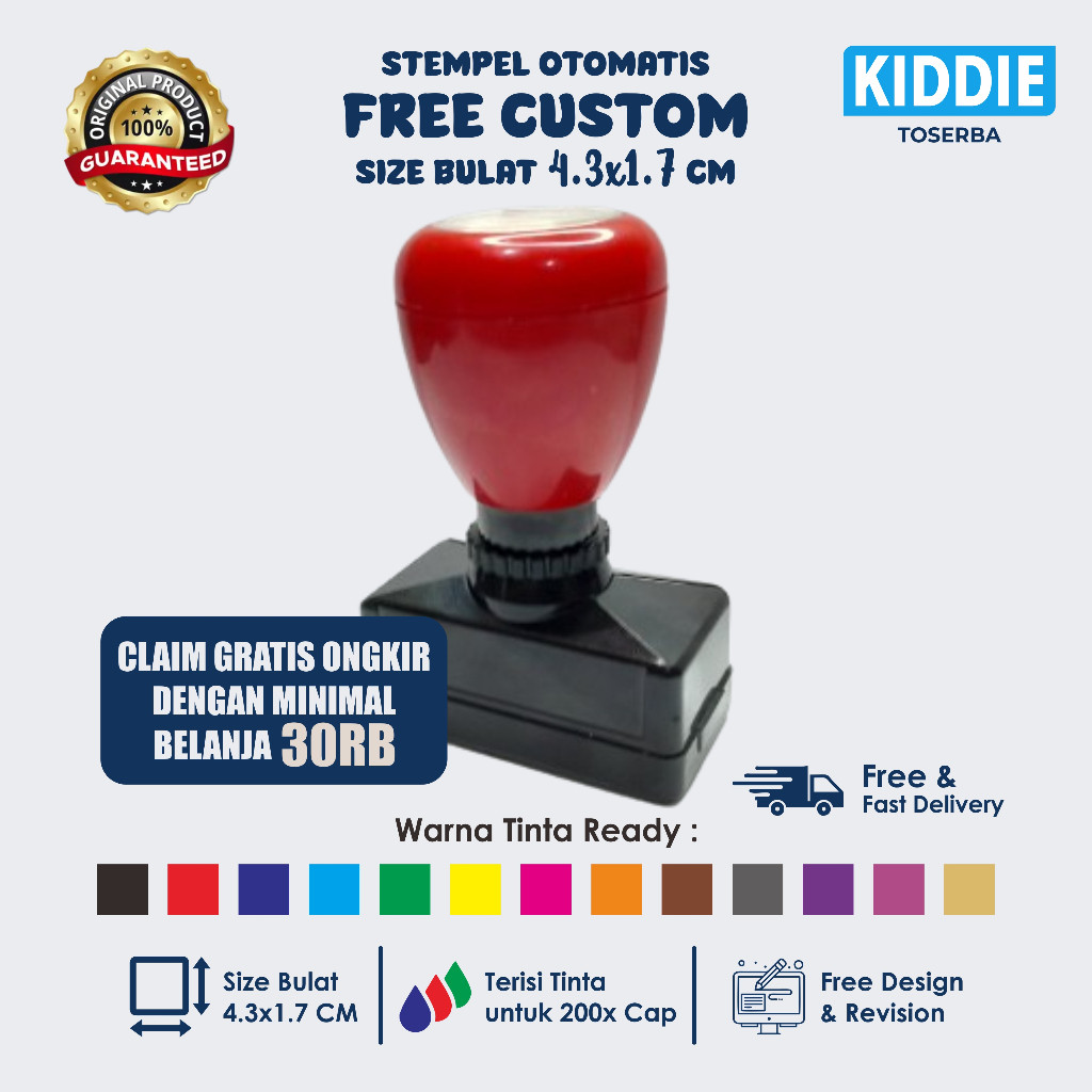 

[READY] Stempel Custom Otomatis Persegi 4.3x1.7 CM - Stempel Flash - Free Custom Design