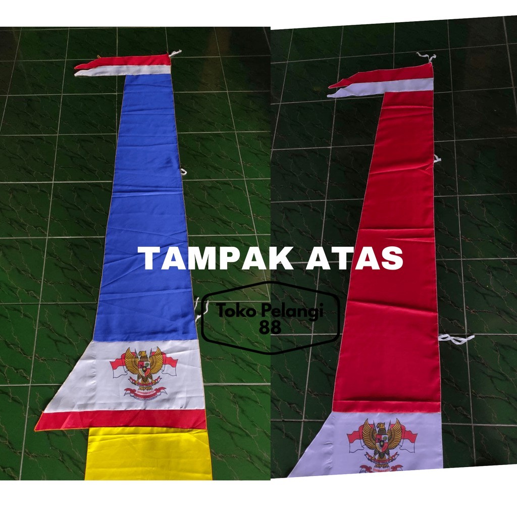 Umbul-umbul Layur Merah Putih 4Meter Layur Lurus Bendera Umbul-Umbul Warna Warni Garuda Panjang