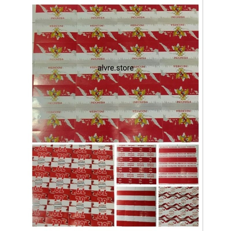 

STIKER PIPI BENDERA INDONESIA TEMPELAN PIPI PER LEMBAR IsI 32 PCS Cutting STIKER