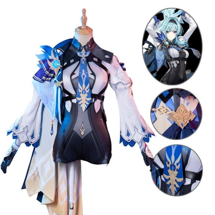 Game Genshin Impact Eula Cosplay Costumes Anime Figure Halloween