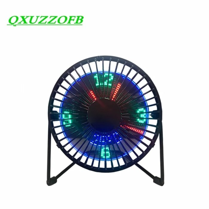 Usb Fans Clock Temperature Adjustable Portable Mute Silent Fan Car