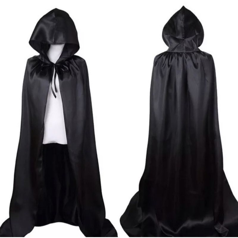 Halloween Cosplay / Jubah Cosplay Death Jubah Hitam PLUS Hoodie / Penutup Kepala