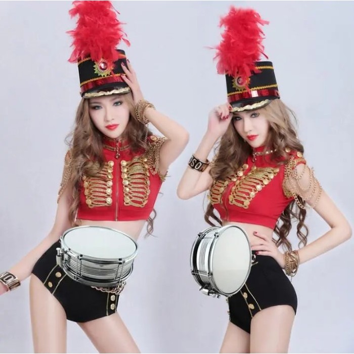Sexy Drummer Play Dance Costumes DJ Singer Stage Performance