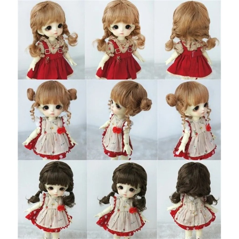 1/8 BJD Retro braid hair wig ceramic doll imitation mohair wig Ball