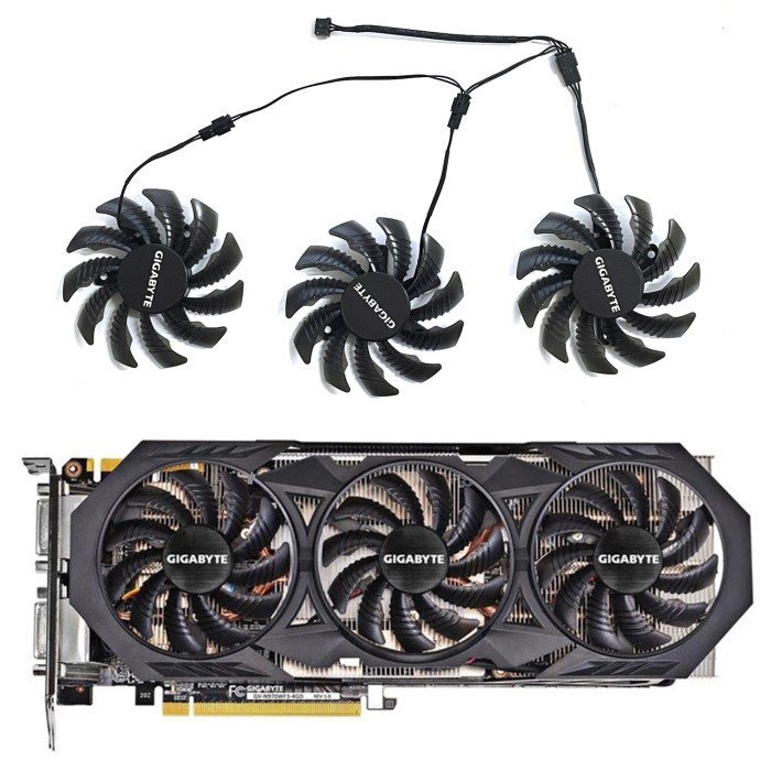 PLD08010S12H 75mm 3pin GTX 970 GPU Fan for Gigabyte GTX 970 Windforce