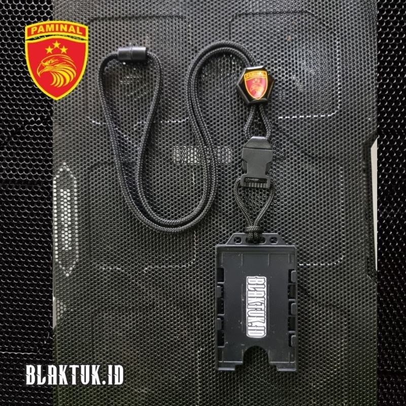 

Lanyard tactical holder id card Slide exagonal logo PAMINAL polri