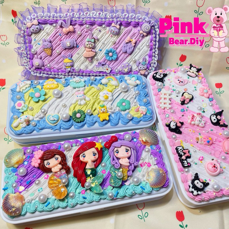 

Kotak Pensil Decoden Sandrio Cinnamorrol Kuromi Lotso/Set Diy Kotak Pensil Deco Clay Cream Mendekor Pencilcase Cinnamorrol Kuromi My Melody Lotso/Gift Box Diy Kotak Pensil