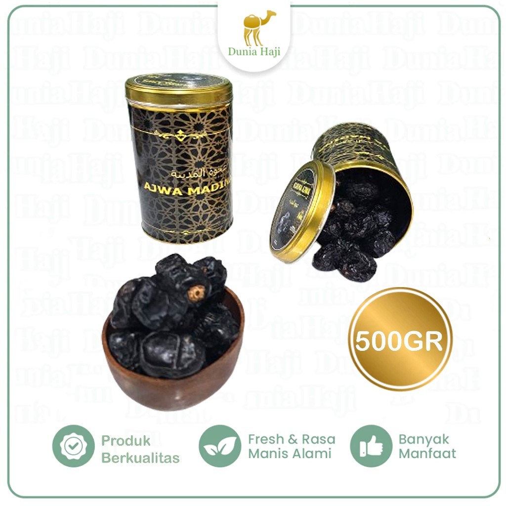 

KURMA AJWA LEMBUT KEMASAN KALENG / AZWA AJWAH KURMA NABI EMPUK 100% ASLI MADINAH PREMIUM EXCLUSIV