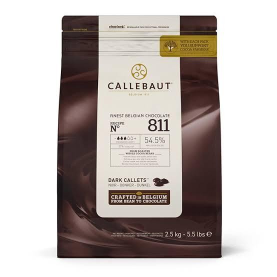 

CALLEBAUT Dark Chocolate Callets Button Couverture 811 54.,5% 1 kg Terlaris