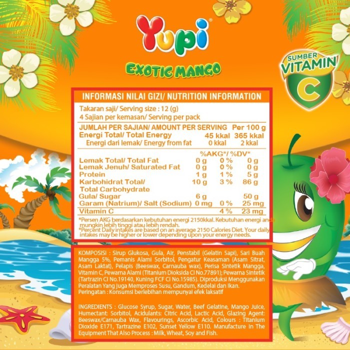 

Yupi Gummy Exotic Mango Carton Terlaris