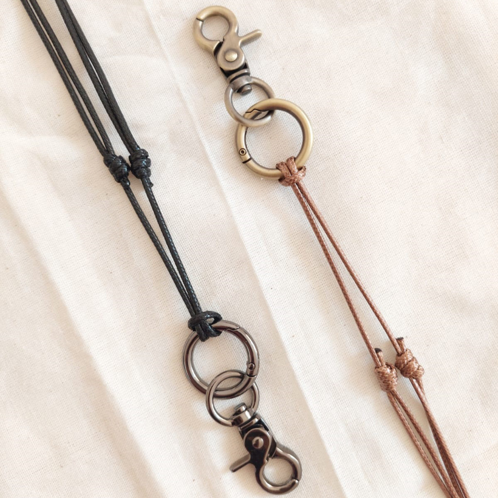 

JH8 [Lalaluna] LANYARD LEATHER PREMIUM ADJUSTABLE GANTUNGAN ID CARD KULIT