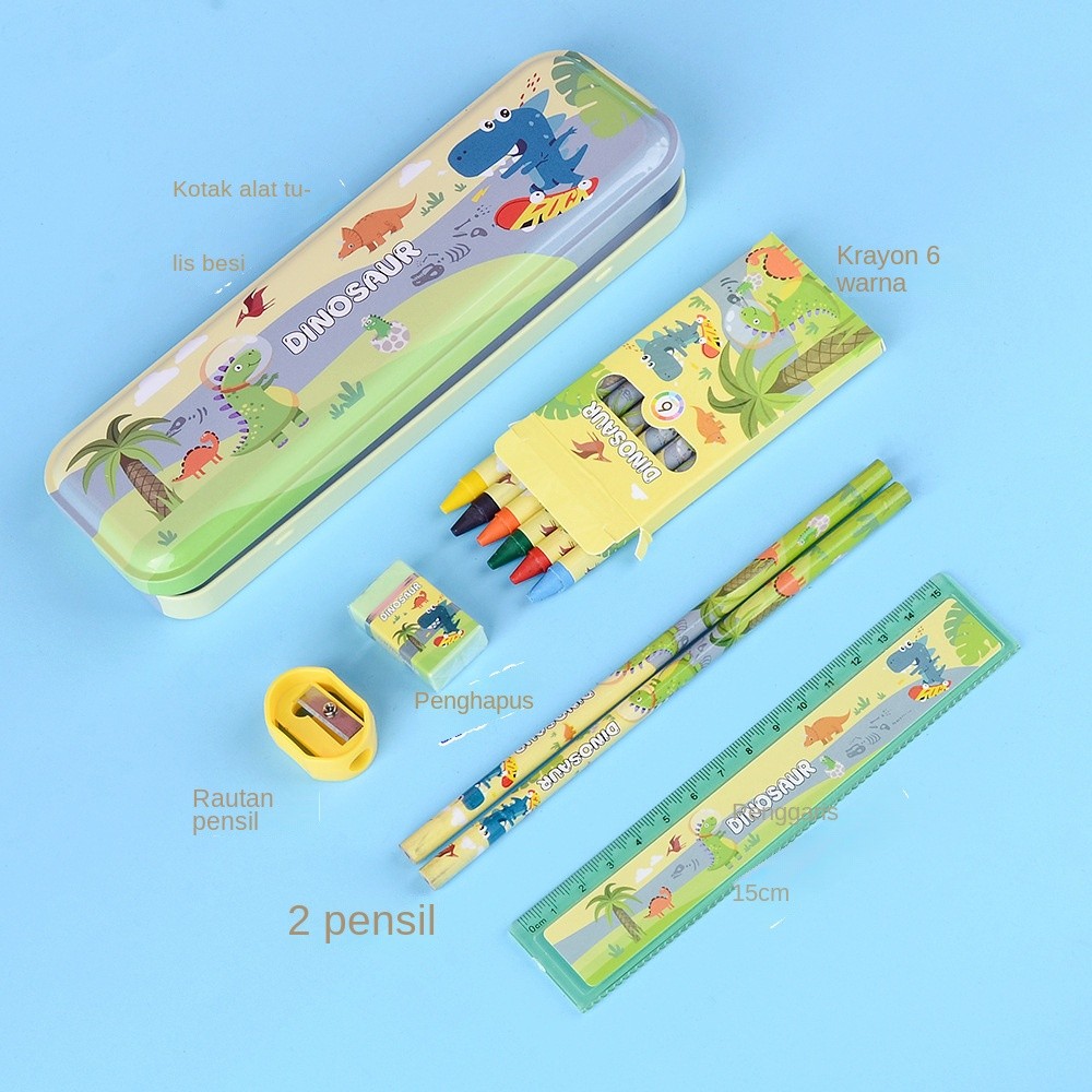 

JH8 Alat Tulis Set paket Komplit 7 in 1 / Stationery complete lengkap / Kotak Pensil Anak / Souvenir