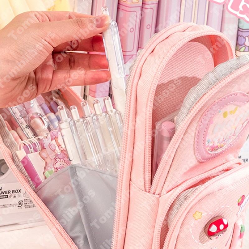 

JH8 Lumalon COD Tempat Pensil Kotak 3D Anak Perempuan Lucu Besar/ Kotak Pensil Kanvas 6 Ruang/Kotak