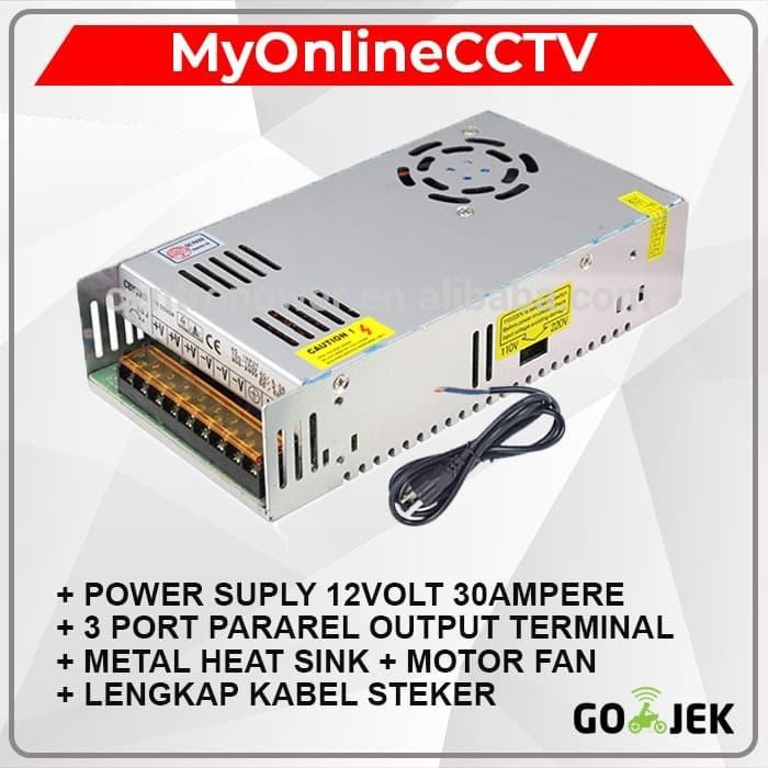 

Terlaris Adaptor Cctv Power Suply 12 Volt 30 Ampere Adaftor 12V 30A