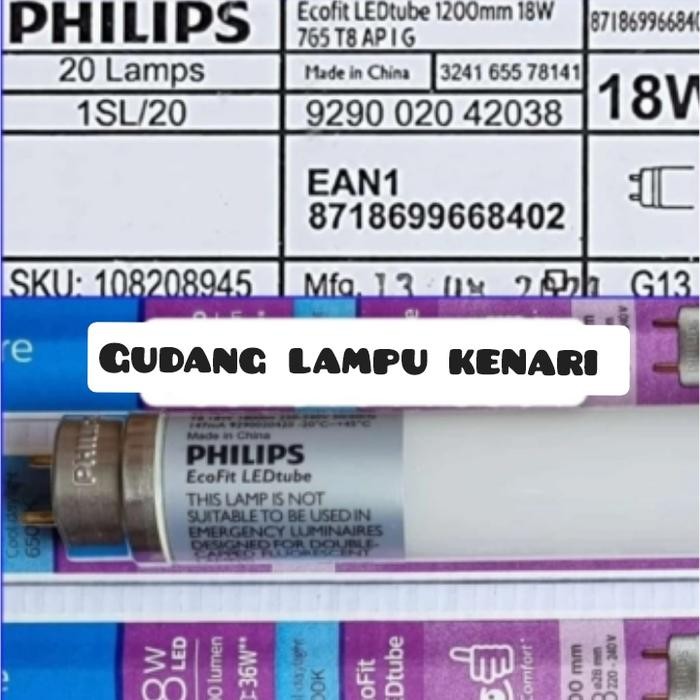Fixter- Lampu tl t8 ecofit philips 18w 120cm putih 6500k TL T8 PHILIPS 18W