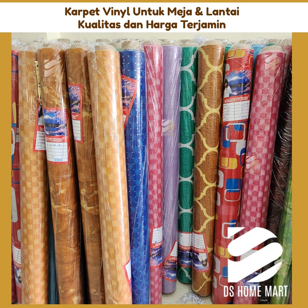 1 Roll 24 Meter Karpet Lantai Tikar Plastik Vinyl Dengan Lebar 1.2m