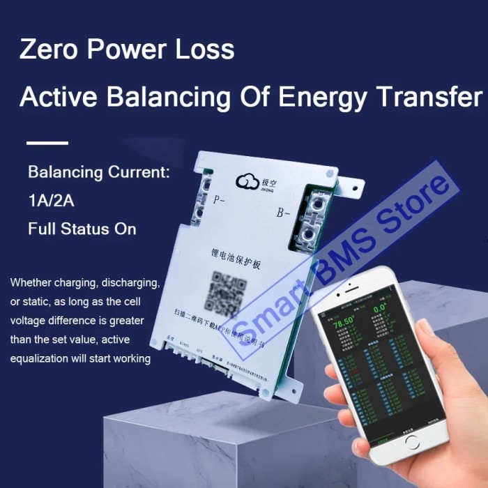 Jk BMS 4s 5s 6s 7s 8s 100a 200a Smart Lifepo4 Li-ion Bms Active