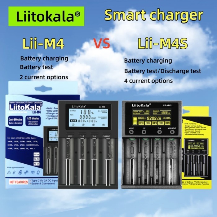 LiitoKala Lii-M4 Lii-M4S Lii-402 Lii-500 3.7V 18650 18350 26650 14500