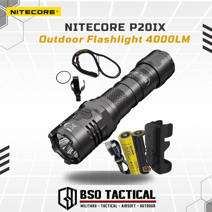 Senter Tactical Nitecore P20iX Outdoor Flashlight 4000LM Original