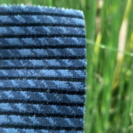 ORIGINAL Kain Jok Mobil Kain Tengah bludru Fabric warna biru tua salur hitam soft (stok terakhir)