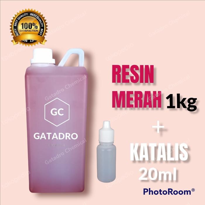 Fixco- Resin merah + katalis Paket Resin katalis 1kg
