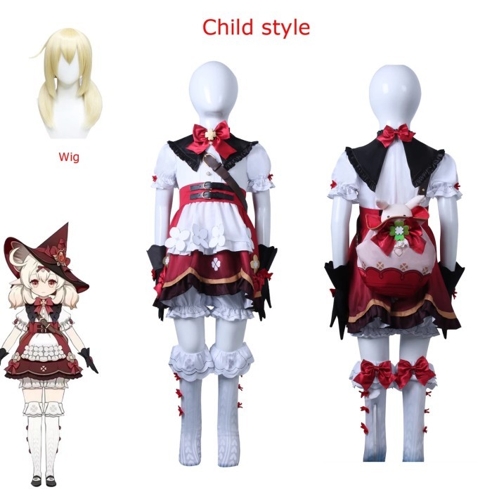 Game Klee Cosplay Child Costume Genshin Impact Little Witch Klee Cute