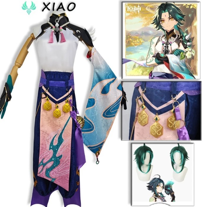 Anime Genshin Impact Xiao Cosplay Costume Carnival Halloween Party
