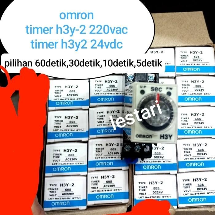 TIMER OMRON H3Y2 60DETIK/30DETIK/10DETIK/5DETIK 24VDC BEST SELLER