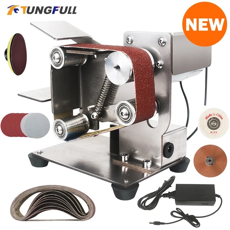 Belt Grinding Machine Sharpening Tool Bench Grinder Variable Speed Mini Sander Metal Polisher