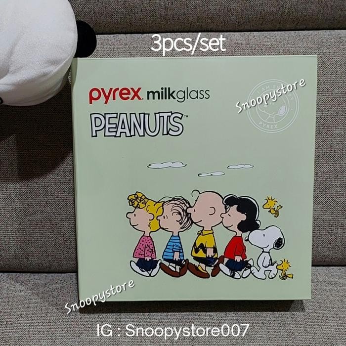 Peanuts Snoopy Pyrex Lkglass 3Pcs Set