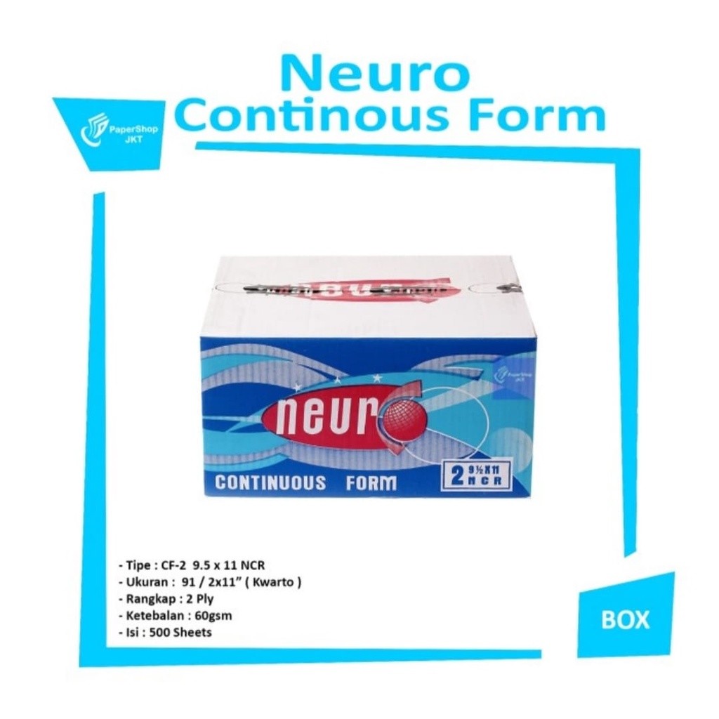 

Continous Form 91/2 x 11 2 Ply ( K2 Neuro ) NCR / Kertas Komputer
