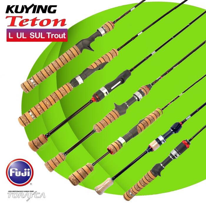 Kuying Joran Pancing Teton L Ul Sul 1.56M-1.98M 1-3Lb 2-4Lb 3-8Lb Dengan Fuji Rings Dan Fuji Reel
