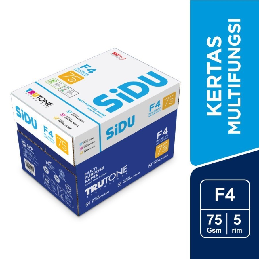 

- SIDU F4 75 BOX Kertas HVS Folio Sinar Dunia 75 gsm