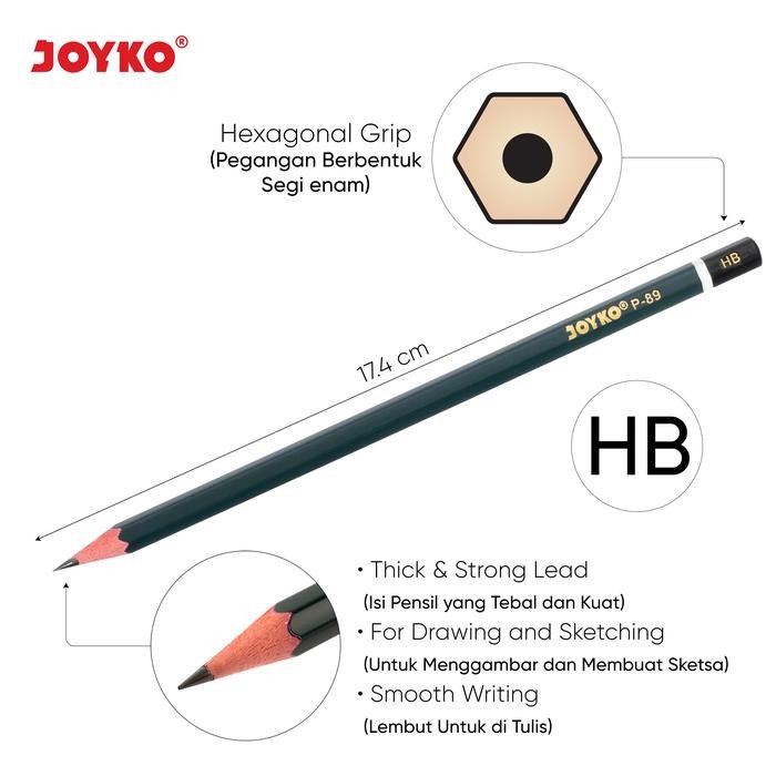 

Ready JT Pencil Pensil Joyko P-89 HB 1 BOX 12 PCS