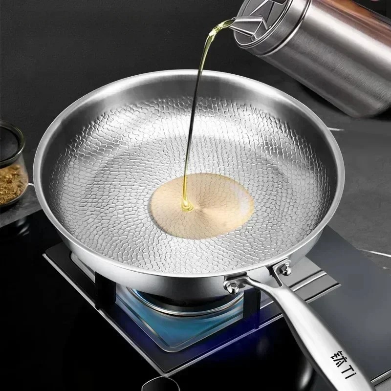 ORI German Frying Pan, Titanium Frying Pan, Uncoated Non-stick