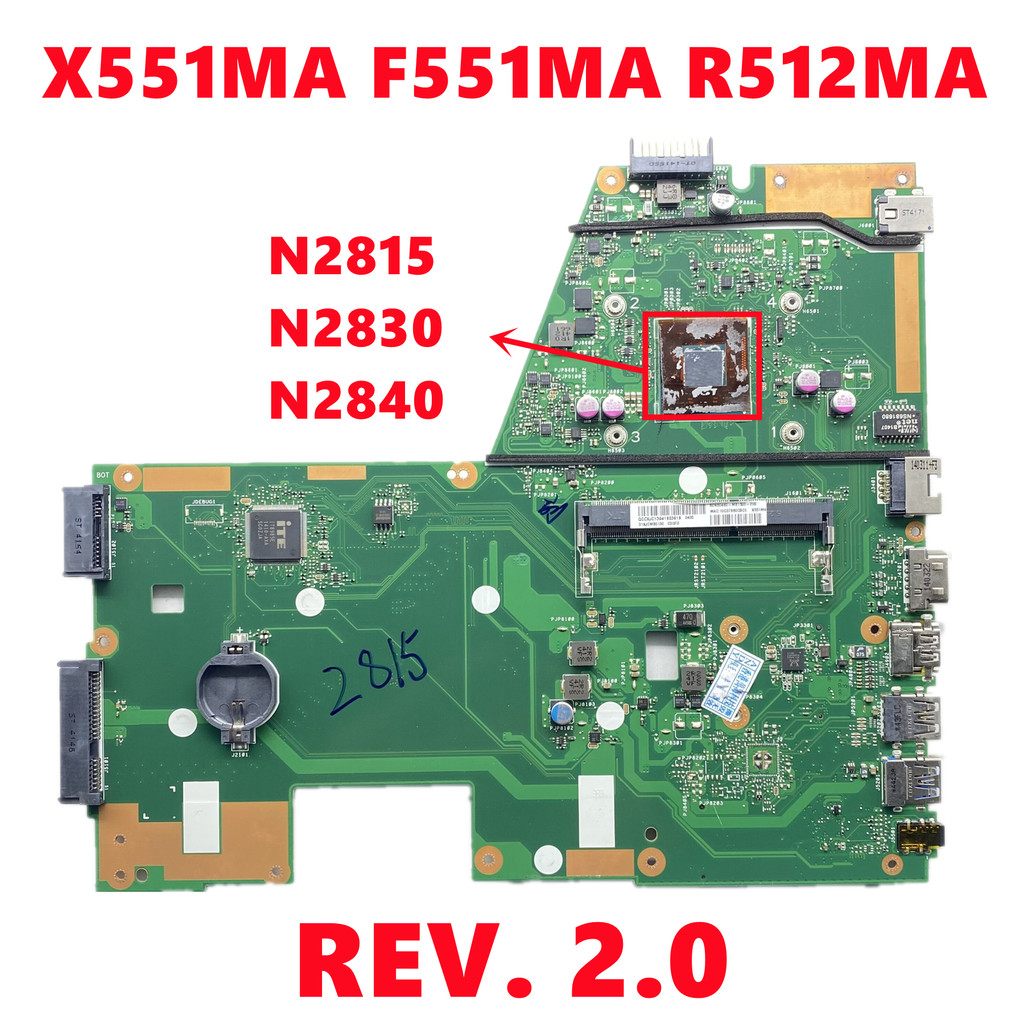 X551MA Mainboard For Asus X551MA F551MA R512MA Laptop Motherboard REV. 2.0 With N2815 N2830 N2840 CP