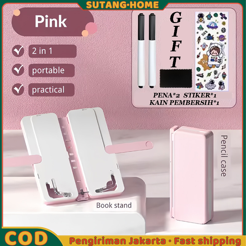 

SUTANGTempat Pensil 2 in 1 Multifungsi Dudukan Baca Yang Dapat Dilipat Dengan Tatakan Buku Dan Papan
