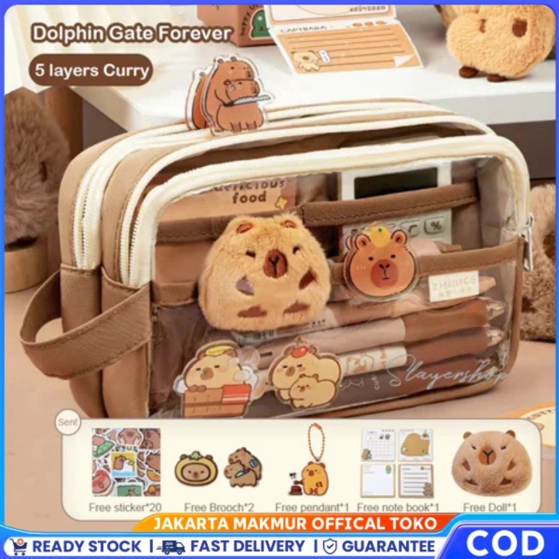 

Capybara Tempat Alat Tulis Kotak Pensil Aesthetic Tas Pena / Loopy Tempat Pencil Tas Pensil